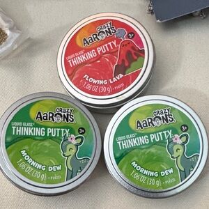 Crazy Aaron's Thinking Putty - Flowing Lava & Morning Dew Tins (3)